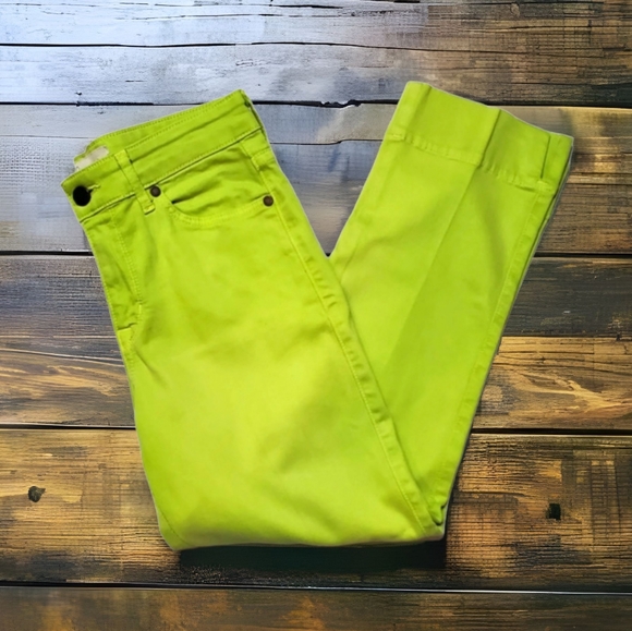CJ by Cookie Johnson cropped lime green jeans - Picture 1 of 6